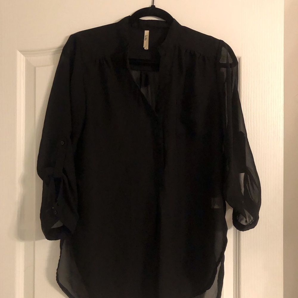 Sheer black blouse